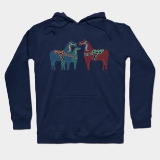 Scandinavian Dala Horse Family Hoodie